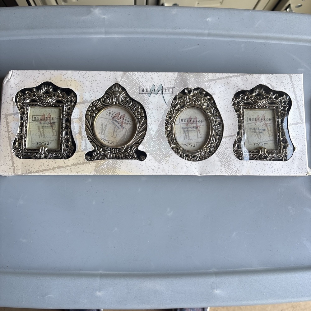 Vintage Melannco 1996 Picture Frame Boxed Set of 4 Silverplate Brand New